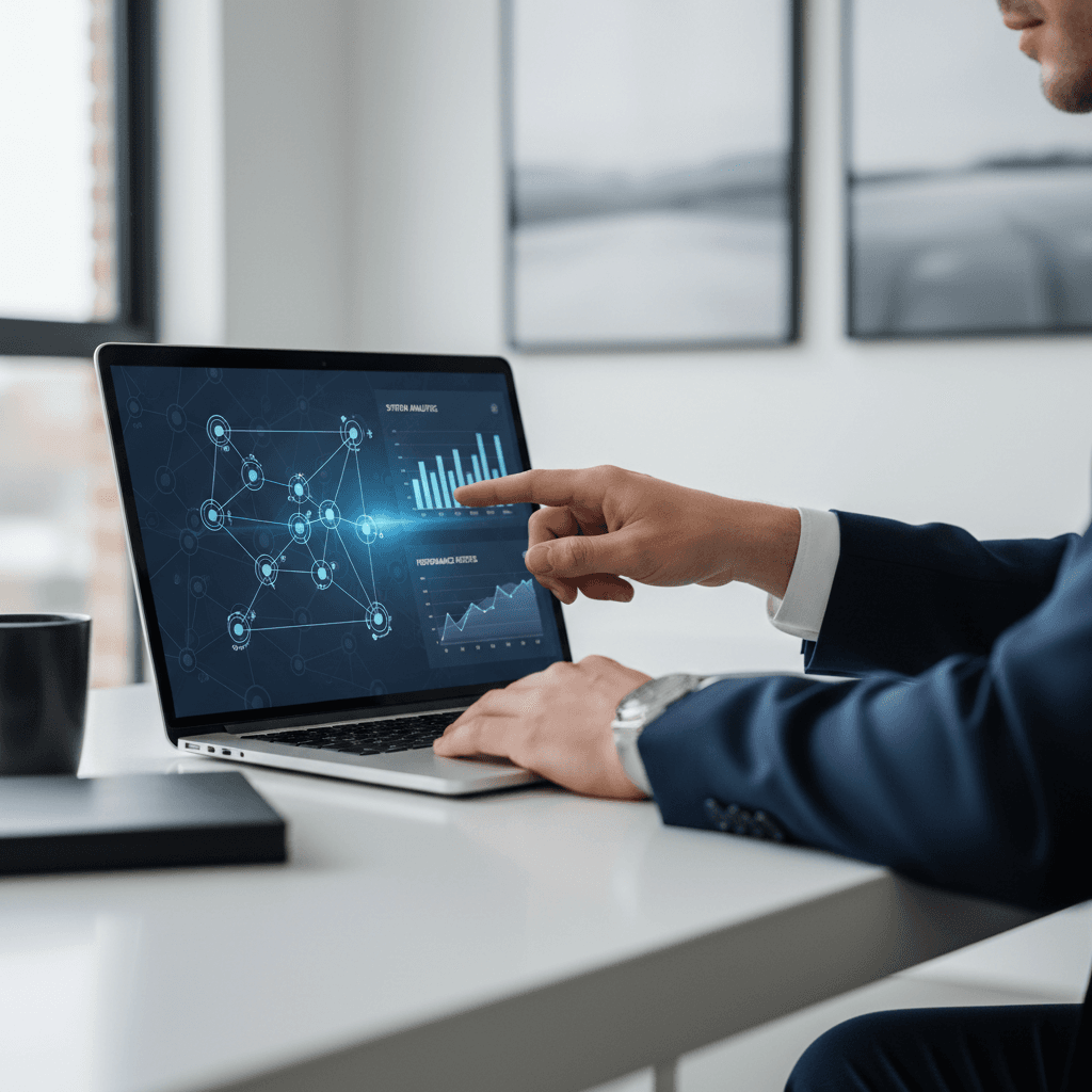 IT consultant analyzing corporate infrastructure